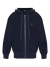 Loewe Logo-embroidered Hoodie In Blue
