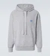 Loewe Drawstring Hoodie With Ribbed Cuffs And Hem In Gray
