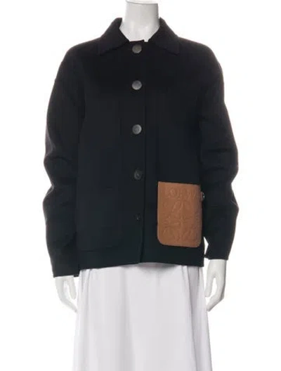 Pre-owned Loewe Anagram Wool Jacket In Black