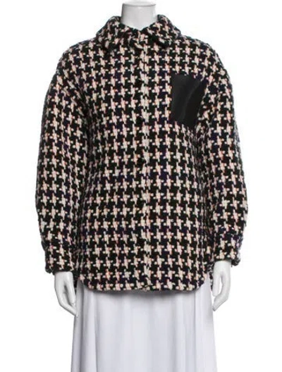 Pre-owned Loewe Anagram Wool Jacket In Green/white
