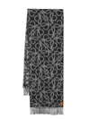 Loewe Anagram Wool Scarf In Black