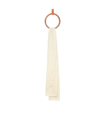 Loewe Anagram Wool Scarf In White