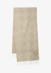 Loewe Anagram Wool Scarf With Leather-tag