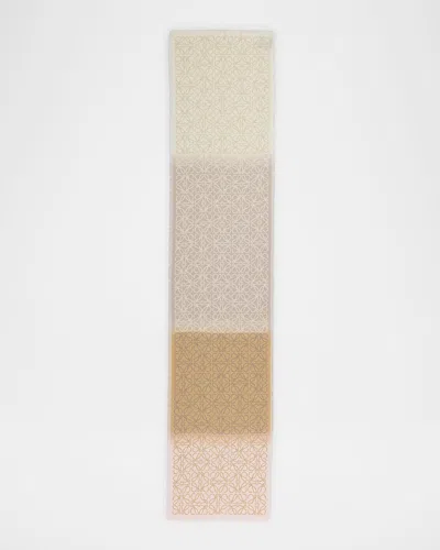 Loewe Anagram Wool Silk Scarf In Multi