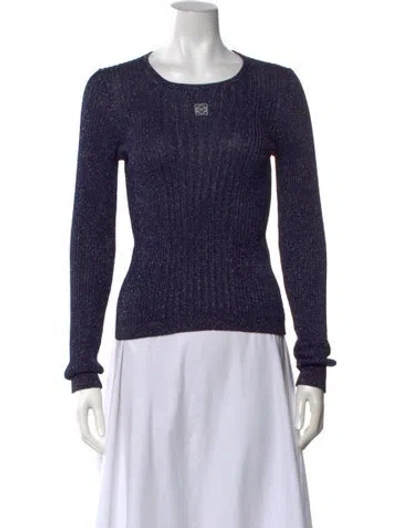 Pre-owned Loewe Anagram Wool Sweater In Blue