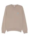 Loewe Logo-embroidered Crew-neck Sweater In Gray