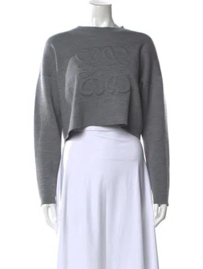 Pre-owned Loewe Anagram Wool Sweater In Gray