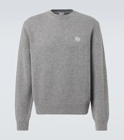 Loewe Anagram Wool Sweater In Gray