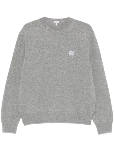 Loewe Anagram Wool Sweater In Gray