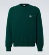 Loewe Anagram Embroidered Crewneck Sweater In Green