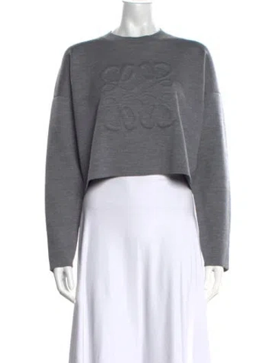 Pre-owned Loewe Anagram Wool Sweater In Grey