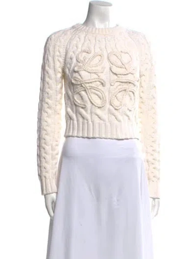 Pre-owned Loewe Anagram Wool Sweater In Neutral