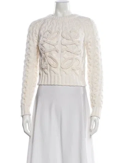 Pre-owned Loewe Anagram Wool Sweater In Neutral