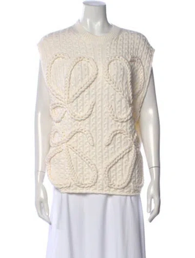 Pre-owned Loewe Anagram Wool Sweater In Neutral