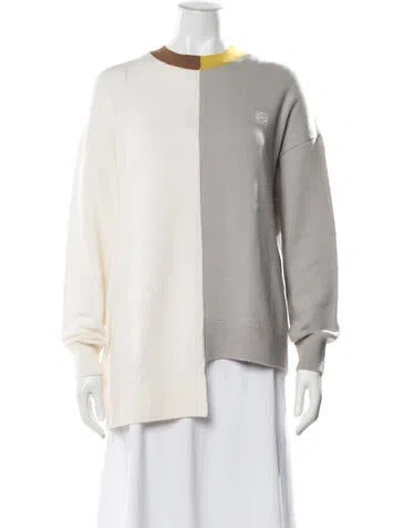 Pre-owned Loewe Anagram Wool Sweater In Neutral