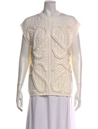 Pre-owned Loewe Anagram Wool Sweater In Neutrals