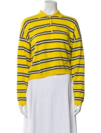 Pre-owned Loewe Anagram Wool Sweater In Yellow
