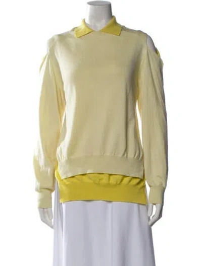 Pre-owned Loewe Anagram Wool Sweater In Yellow