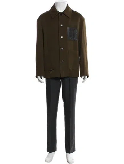 Pre-owned Loewe Anagram Wool Utility Jacket In Green
