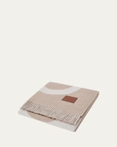 Loewe Anagram Wool/cashmere Blanket, 55" Square In Neutral