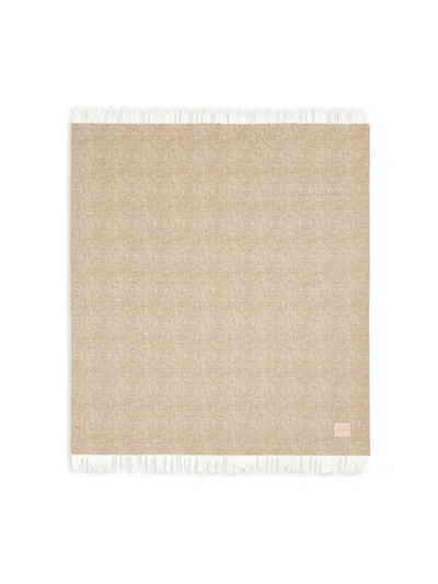 Loewe Anagram Wool-cashmere Blanket In Sand