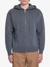 Loewe Anagram Zip Hoodie Featuring Drawstring Hood In Gray