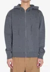 Loewe Anagram Zip Hoodie Featuring Drawstring Hood