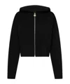 Loewe Anagram Zipper Hooded Sweater In Black