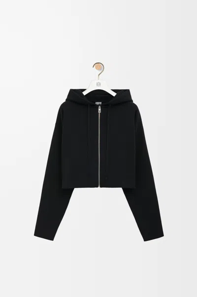 Loewe Anagram Zip-up Hoodie In Black