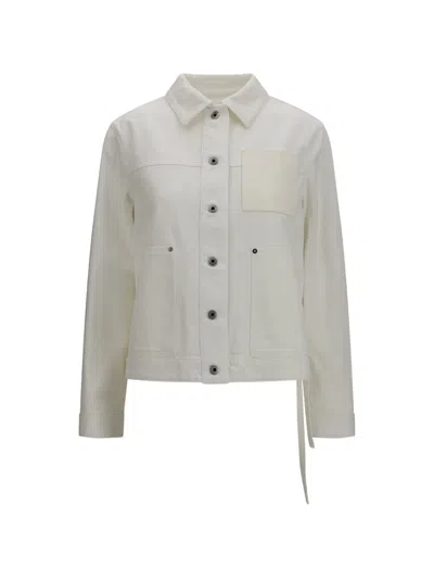 Loewe Anagram-debossed Denim Jacket In White