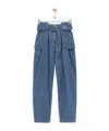 Loewe Womens Light Blue Side-flap Balloon-leg High-rise Jeans In Blue