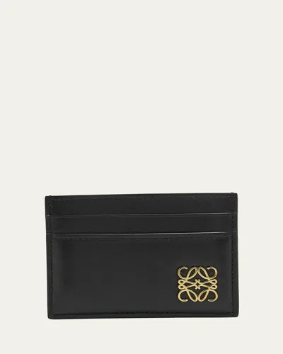 Loewe Anagrame Puffer Card Holder In Leather In Black