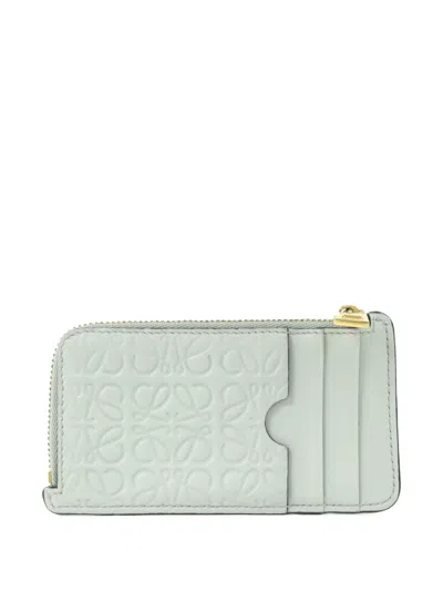 Pre-owned Loewe Anagram-embossed Card Holder In Blue