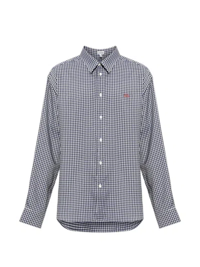 Loewe Anagram-embroidered Gingham-check Shirt In Multi