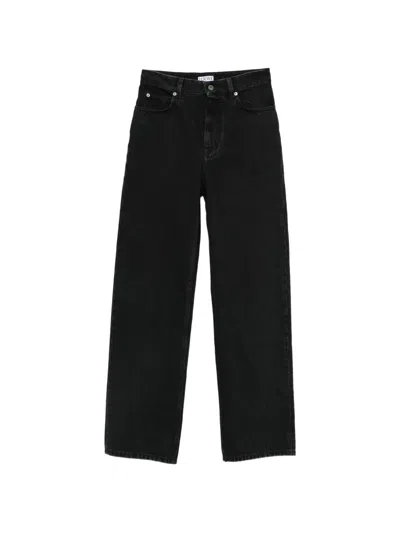Loewe Anagram-embroidered Jeans In Black