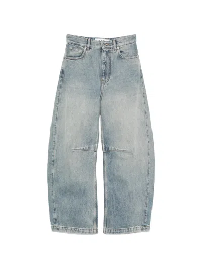 Pre-owned Loewe Anagram-embroidered Panelled Jeans In Blue