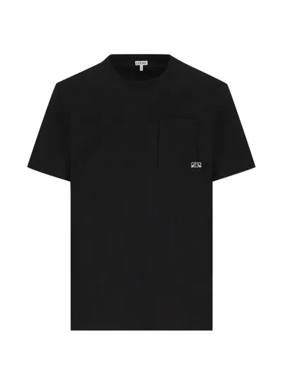 Loewe Anagram-embroidered Cotton-jersey T-shirt In Black