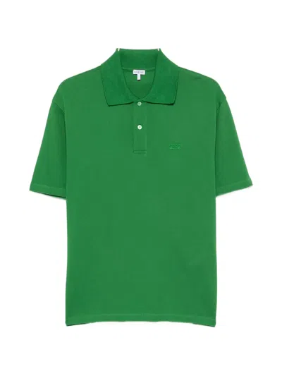 Loewe Anagram-embroidered Polo Shirt In Green