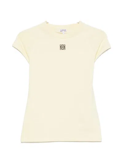 Loewe Anagram-embroidered Raglan-sleeve T-shirt In Yellow