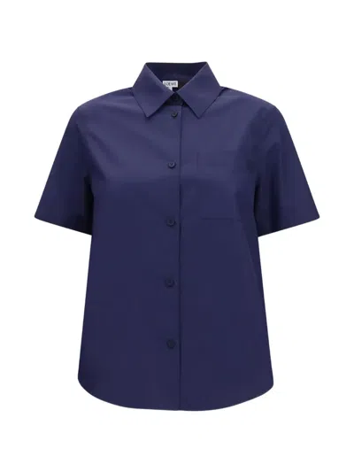 Loewe Anagram-embroidered Shirt In Blue