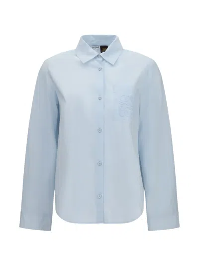 Loewe Anagram-embroidered Shirt In Blue