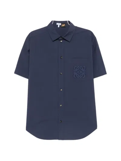 Loewe X Paula's Ibiza Anagram-embroidered Pocket Shirt In Blue