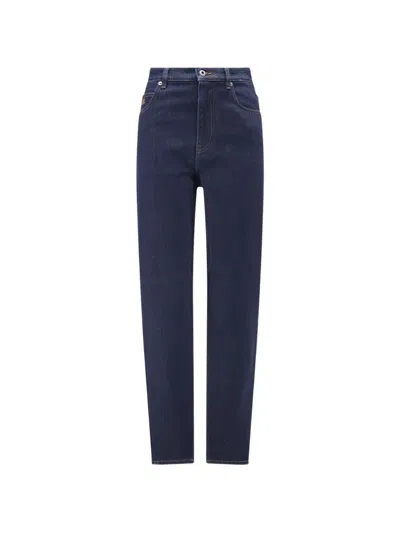 Loewe Anagram-embroidered Slim-fit Jeans In Blue