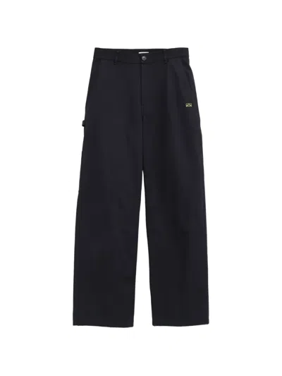 Loewe Anagram-embroidered Trousers In Black