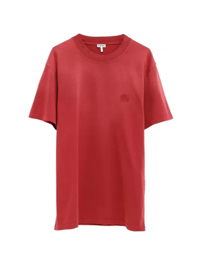 Loewe Anagram-embroidered T-shirt In Red