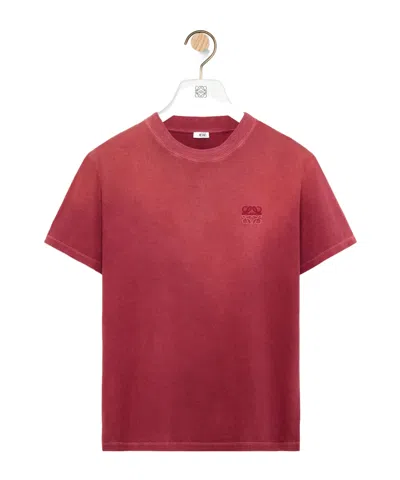 Loewe Anagram-embroidered T-shirt In Red