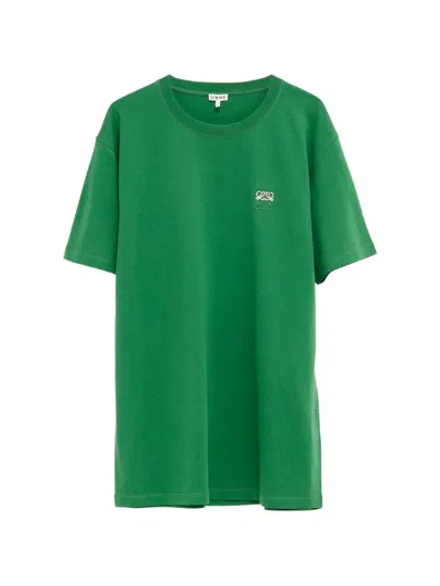 Loewe Anagram-embroidered T-shirt In Green