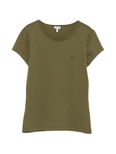 Loewe Anagram-embroidered T-shirt In Metallic