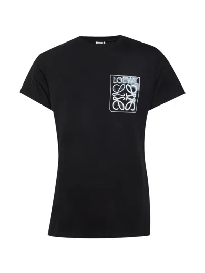 Pre-owned Loewe Anagram-embroidery T-shirt In Black