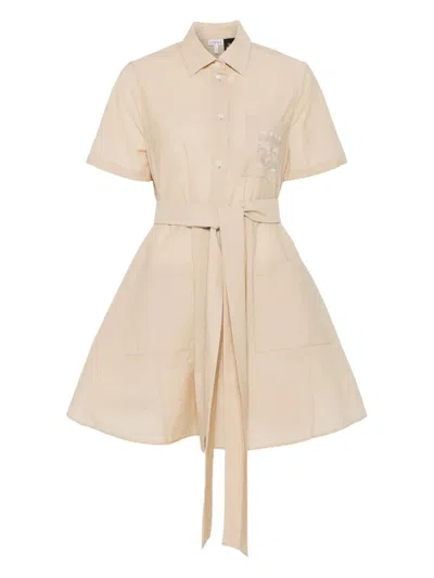 Loewe Anagram-motif Mini Dress In Neutral